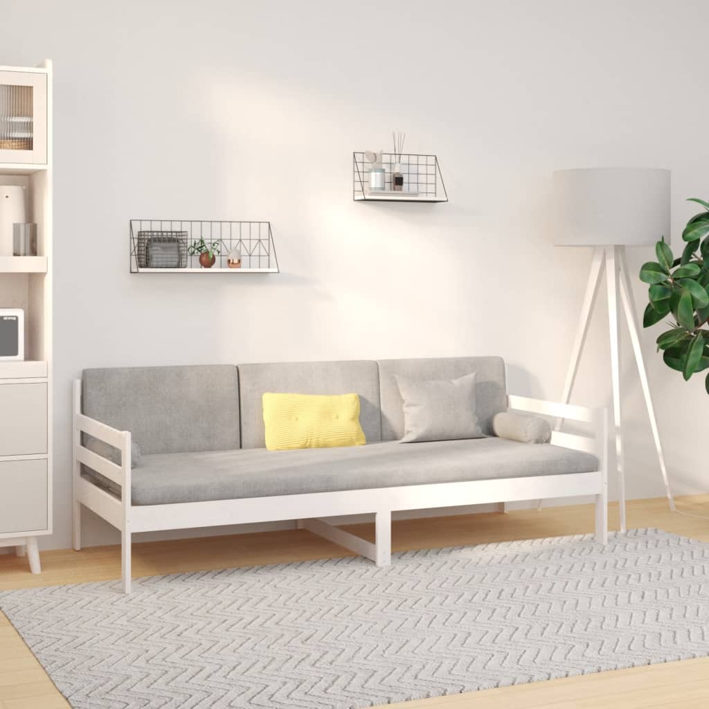 daybed uden madras 80x200 cm massivt fyrretræ hvid