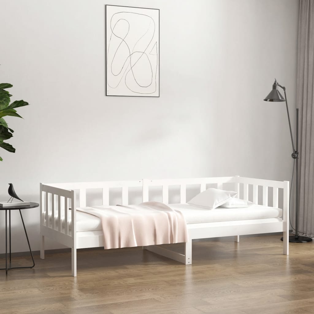 daybed uden madras 80x200 cm massivt fyrretræ hvid