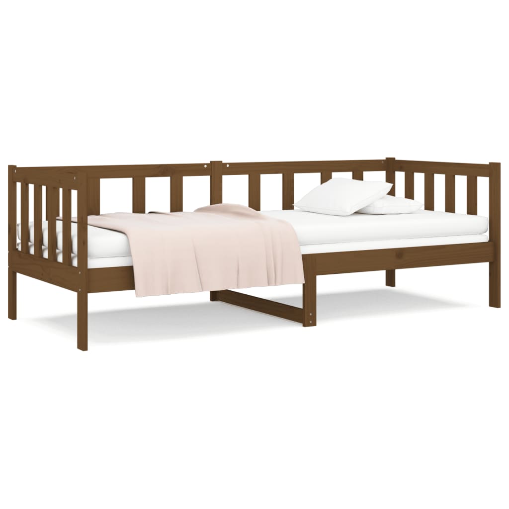 daybed 80x200 cm massivt fyrretræ gyldenbrun