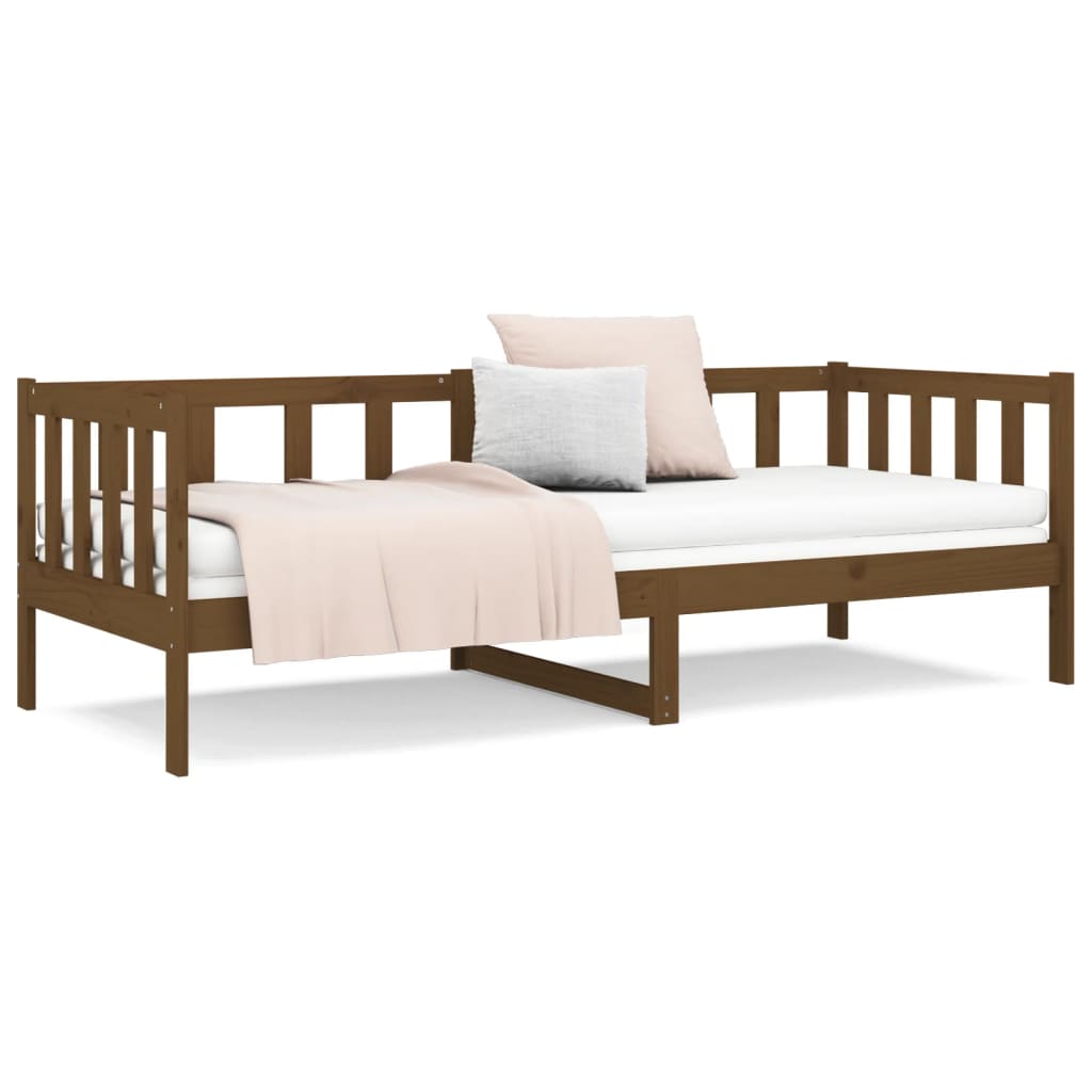 daybed 80x200 cm massivt fyrretræ gyldenbrun