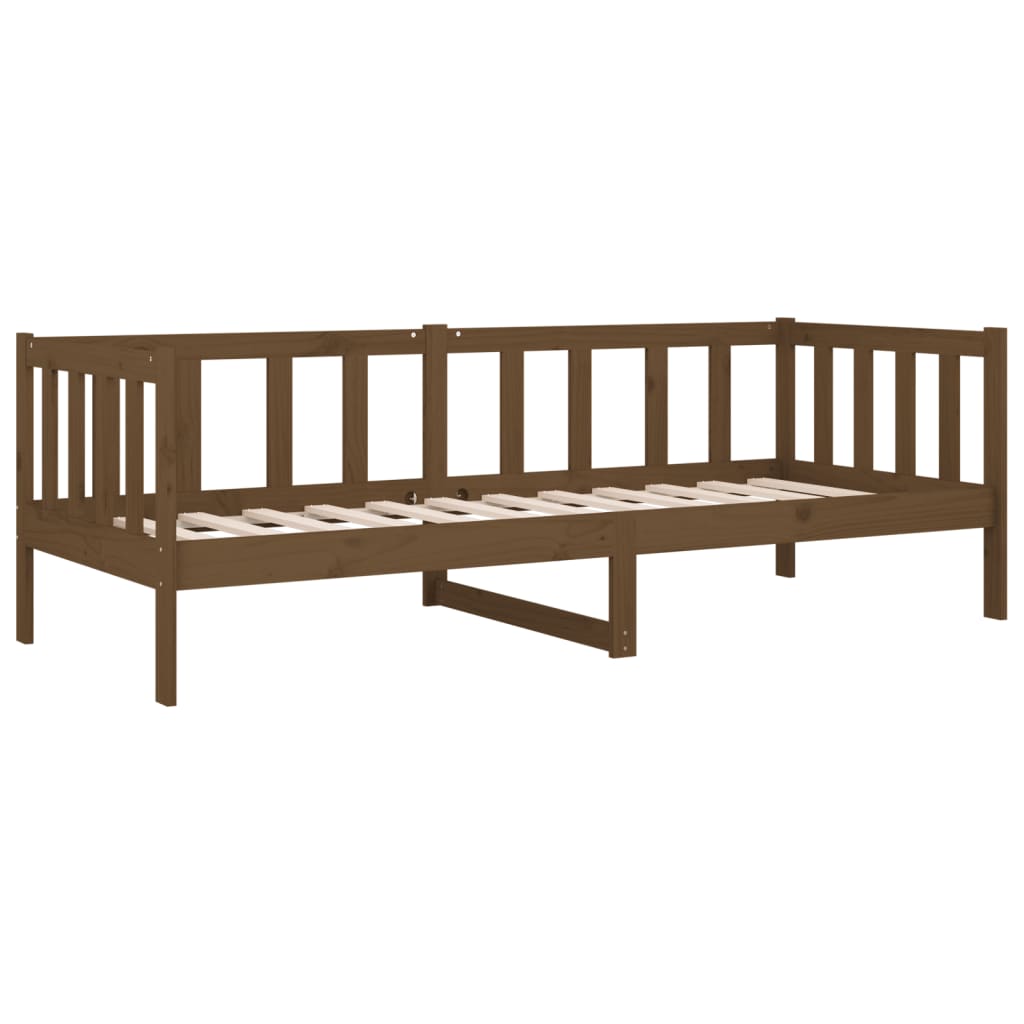 daybed 80x200 cm massivt fyrretræ gyldenbrun