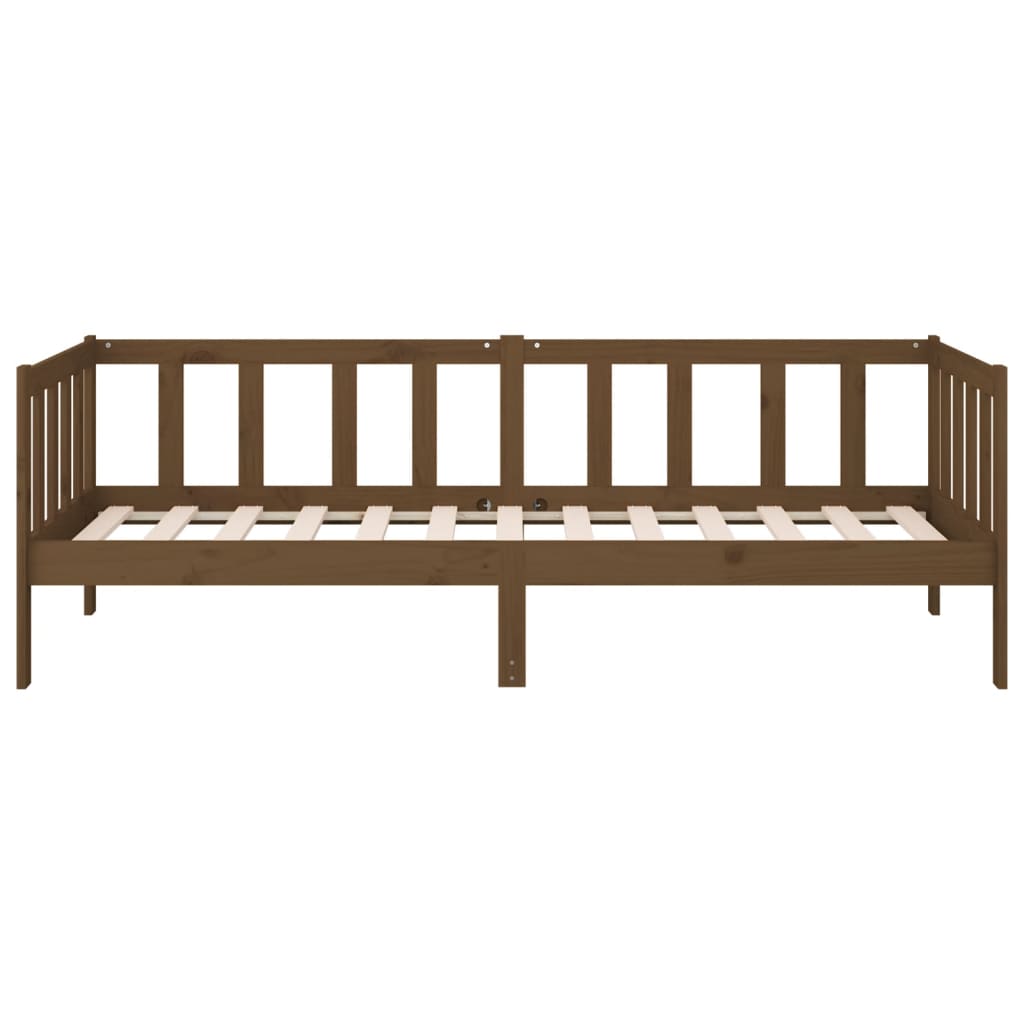 daybed 80x200 cm massivt fyrretræ gyldenbrun