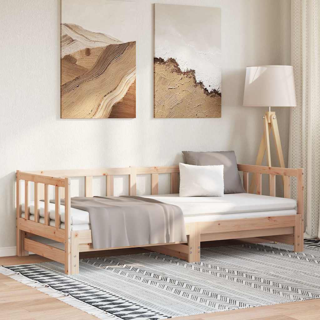 daybed med udtræk 2x(80x200) cm massivt fyrretræ