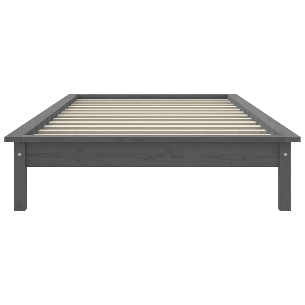 sengeramme 90x200 cm massivt fyrretræ grå