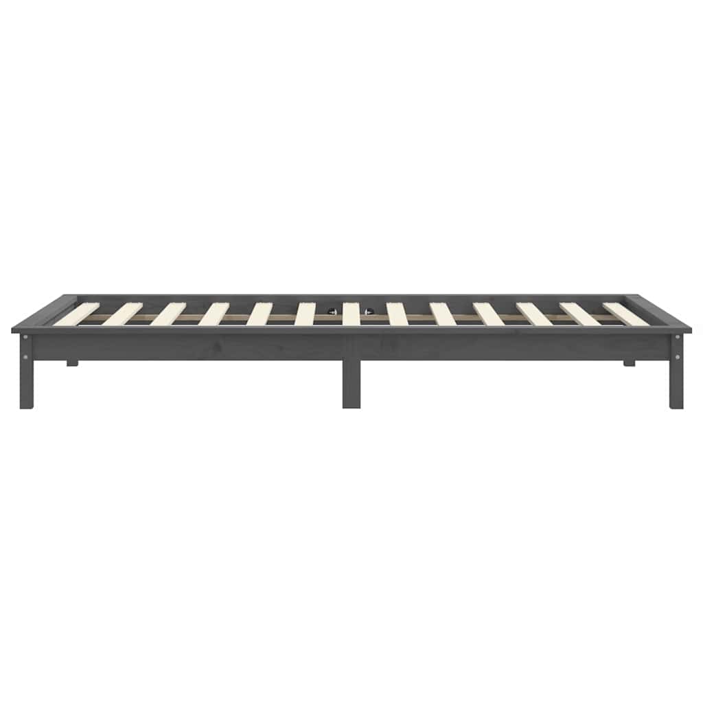 sengeramme 90x200 cm massivt fyrretræ grå