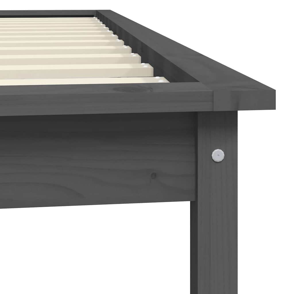 sengeramme 90x200 cm massivt fyrretræ grå