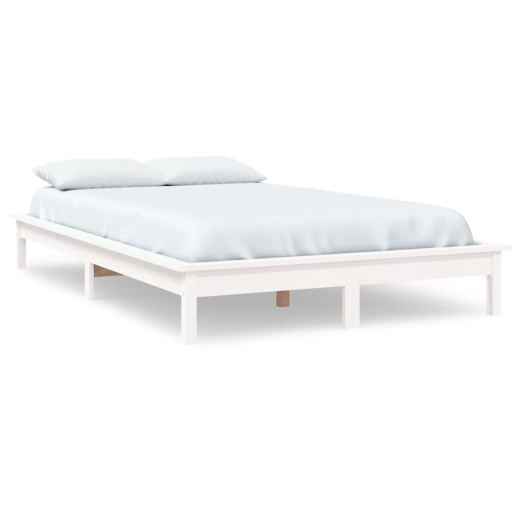 sengeramme 120x200 cm massivt fyrretræ hvid