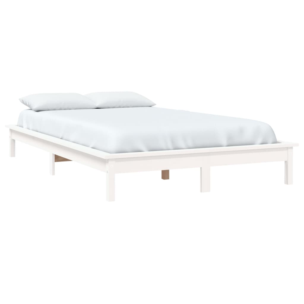 sengeramme 120x200 cm massivt fyrretræ hvid