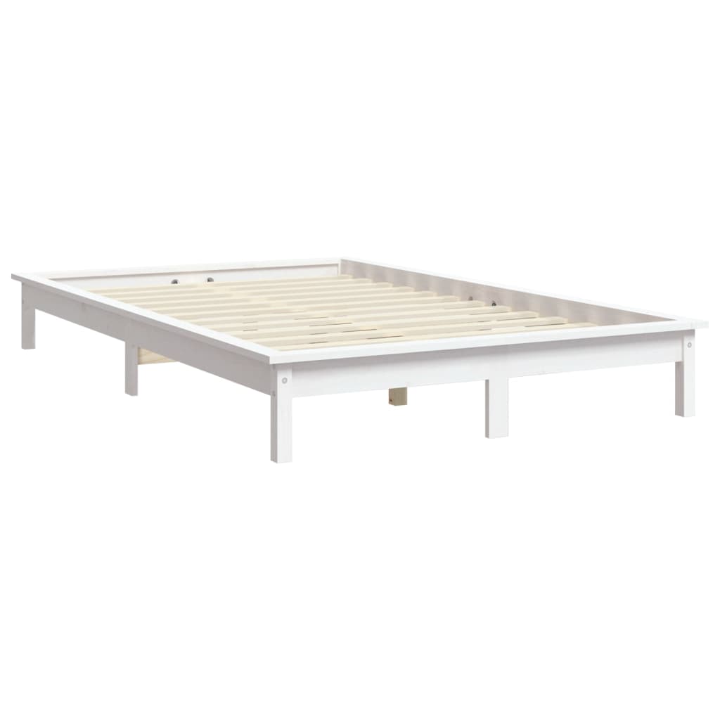 sengeramme 120x200 cm massivt fyrretræ hvid