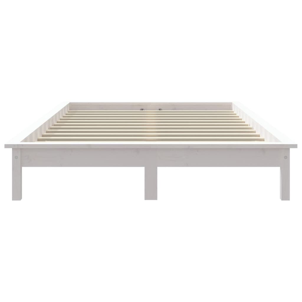 sengeramme 120x200 cm massivt fyrretræ hvid