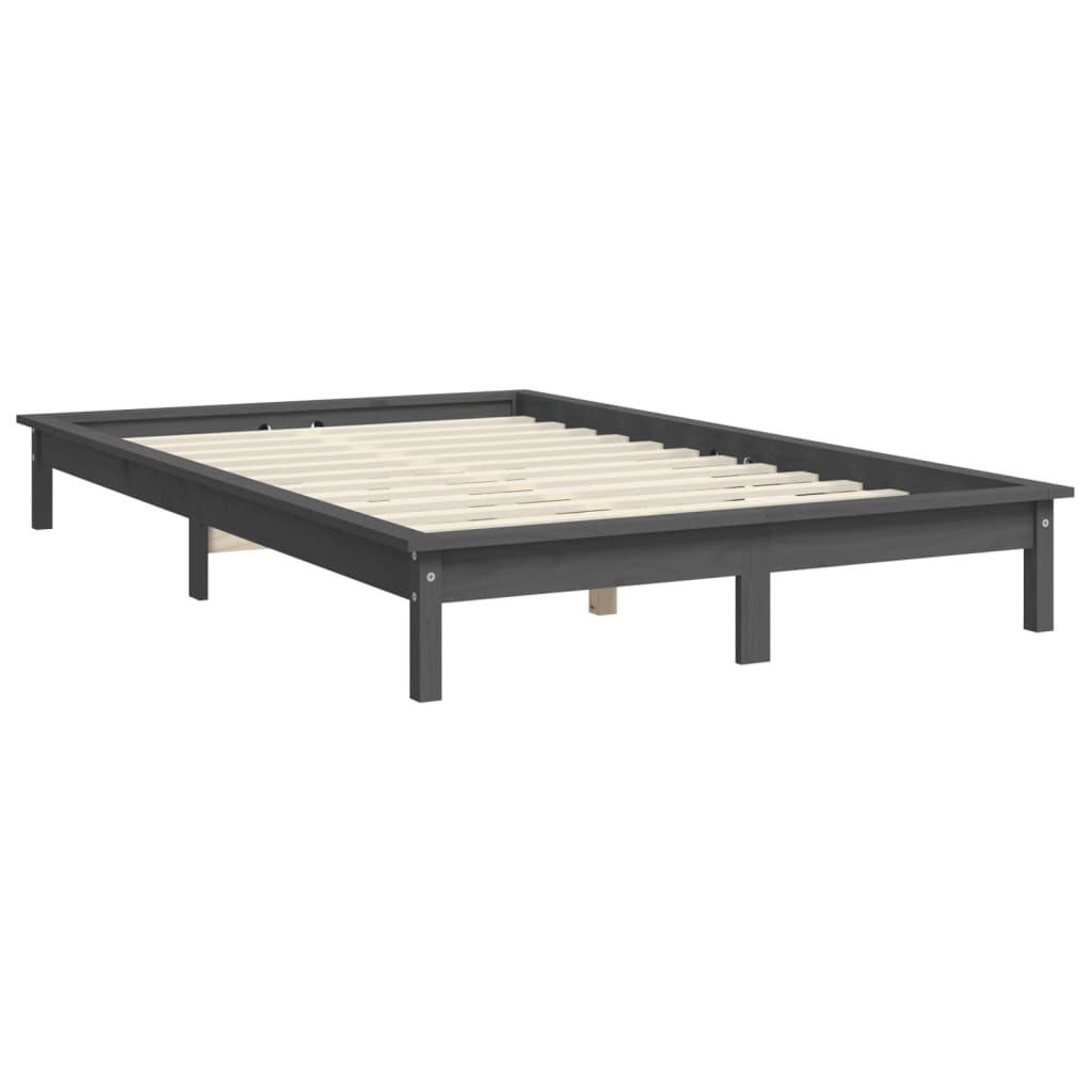 sengeramme 120x200 cm massivt fyrretræ grå