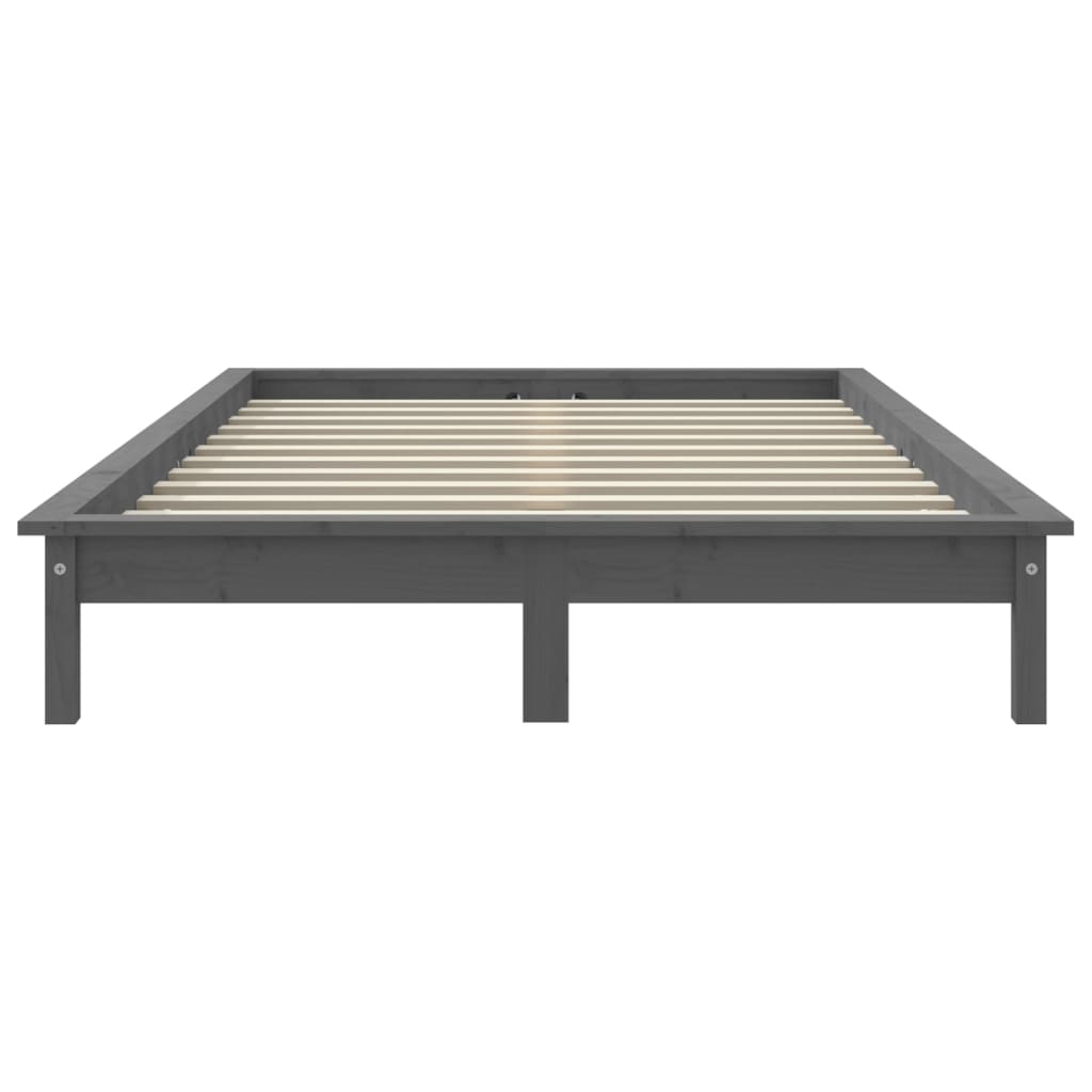 sengeramme 120x200 cm massivt fyrretræ grå