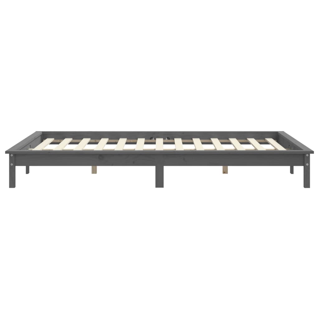 sengeramme 120x200 cm massivt fyrretræ grå
