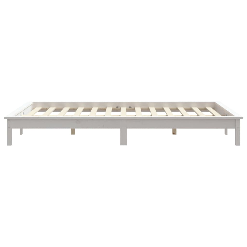 sengeramme 140x200 cm massivt fyrretræ hvid
