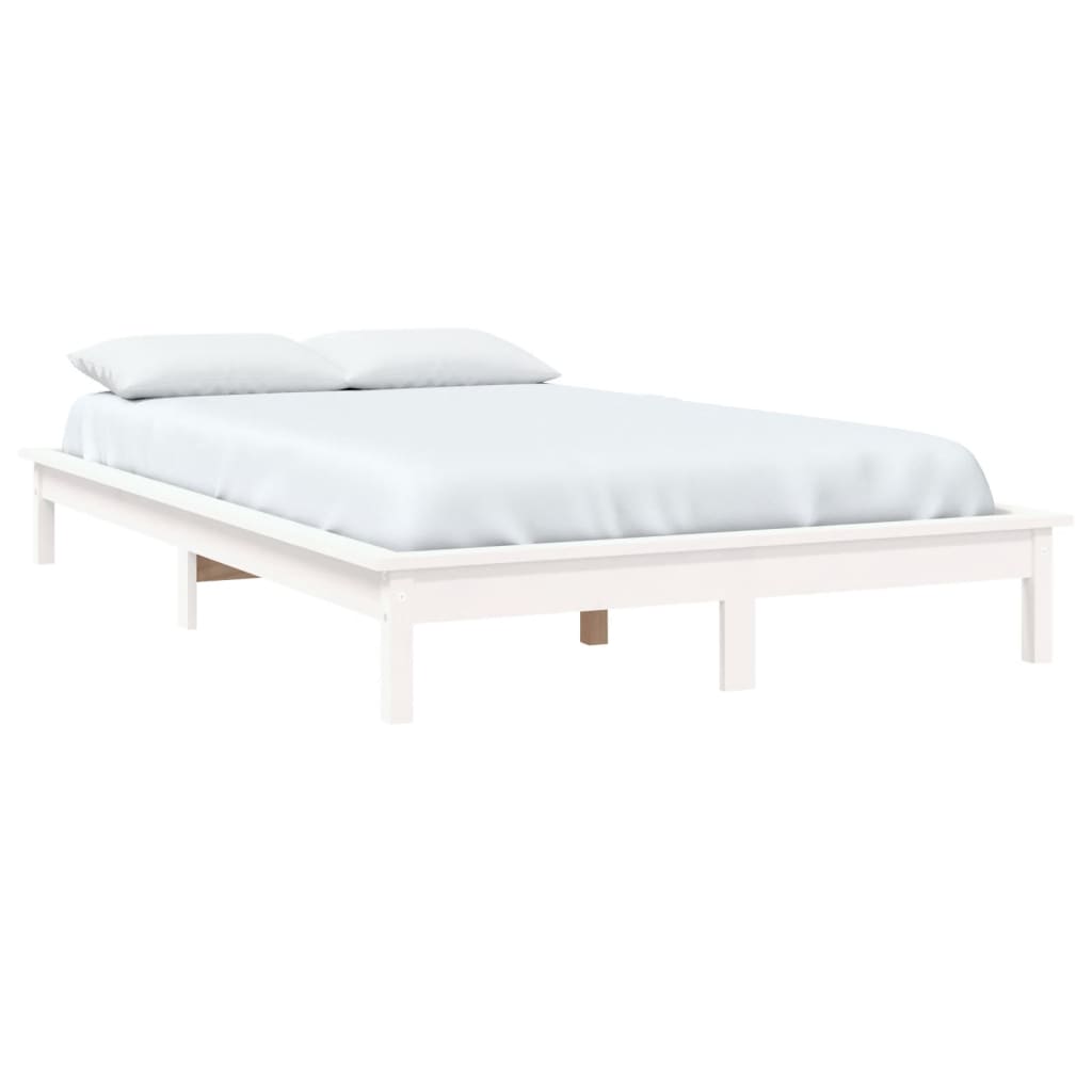 sengeramme 150x200 cm King Size massivt fyrretræ hvid