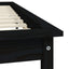 sengeramme 150x200 cm massivt fyrretræ sort
