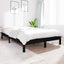 sengeramme 150x200 cm massivt fyrretræ sort