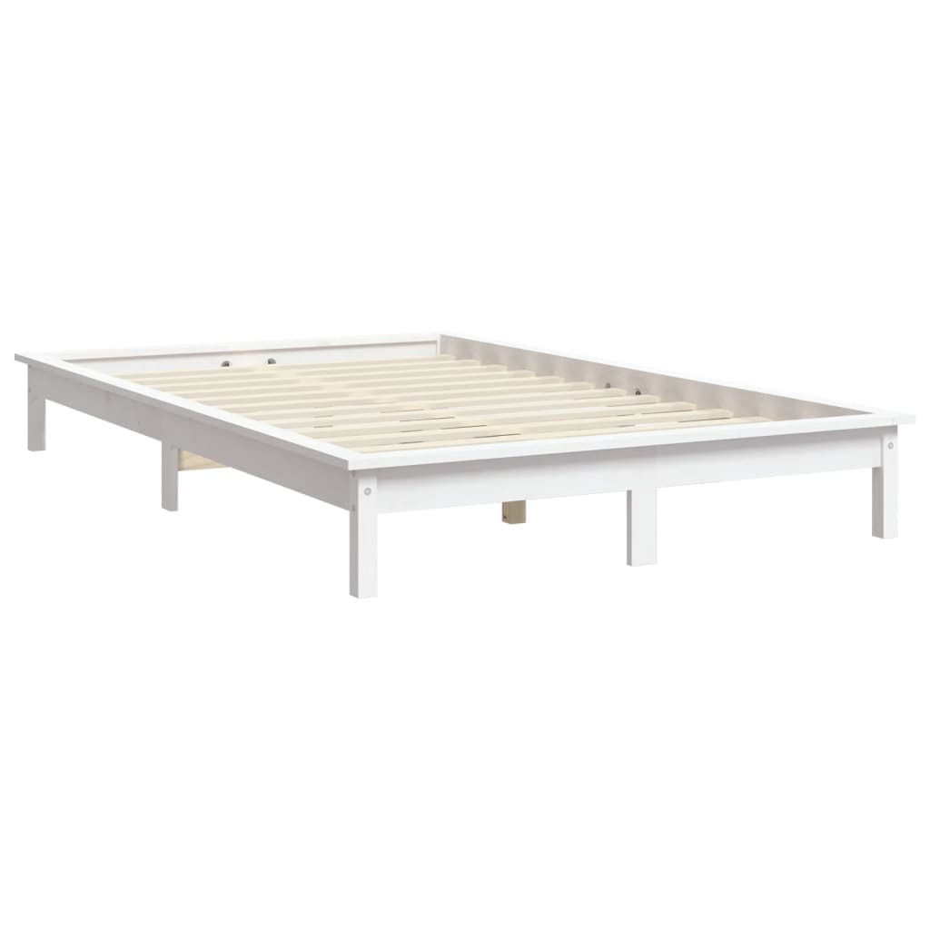 sengeramme 160x200 cm massivt fyrretræ hvid