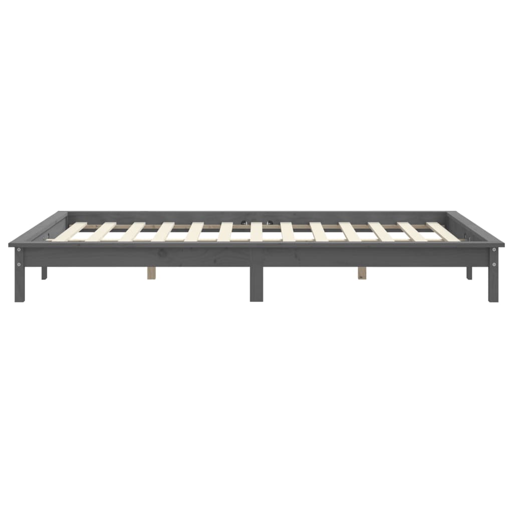 sengeramme 160x200 cm massivt fyrretræ grå