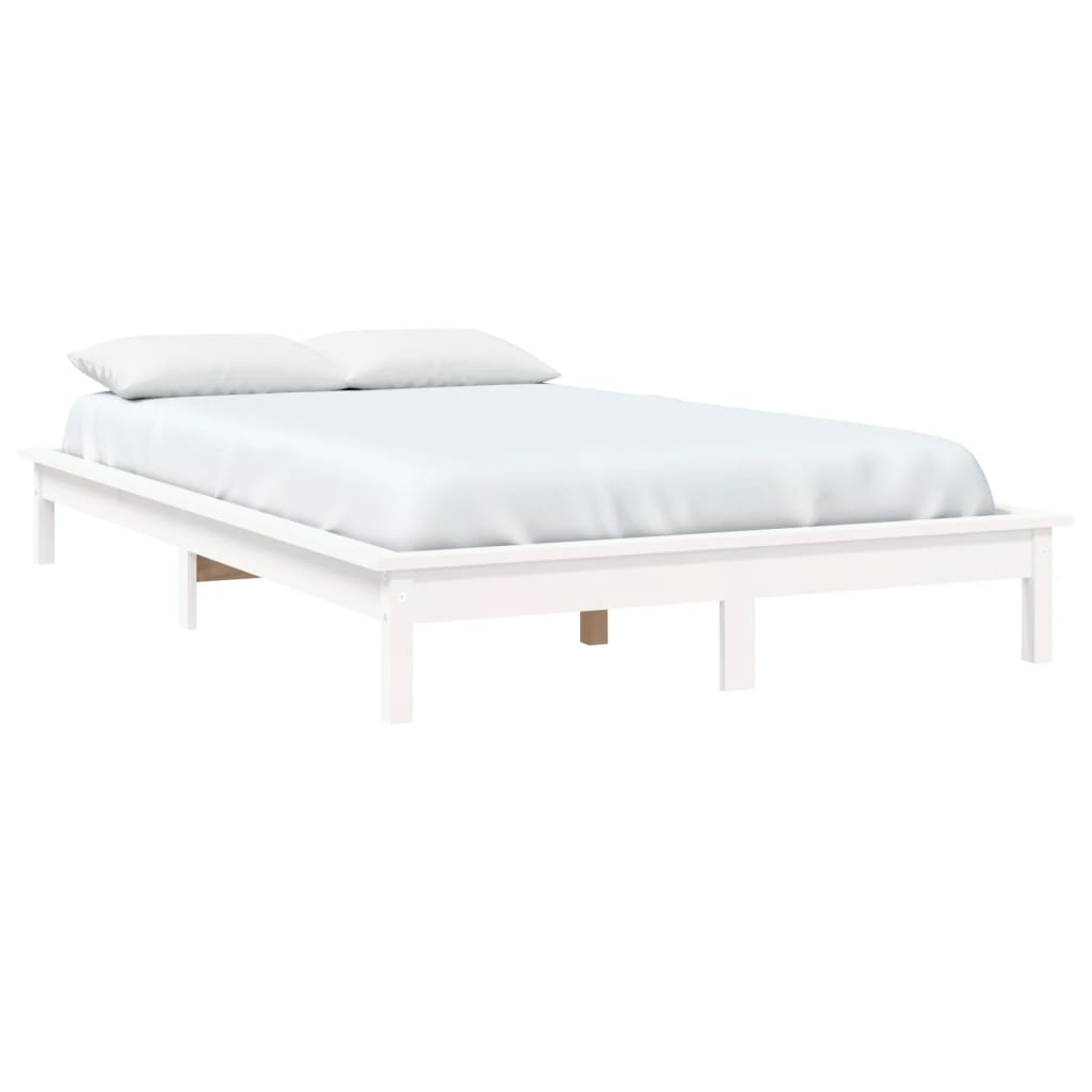 sengeramme 180x200 cm massivt fyrretræ hvid