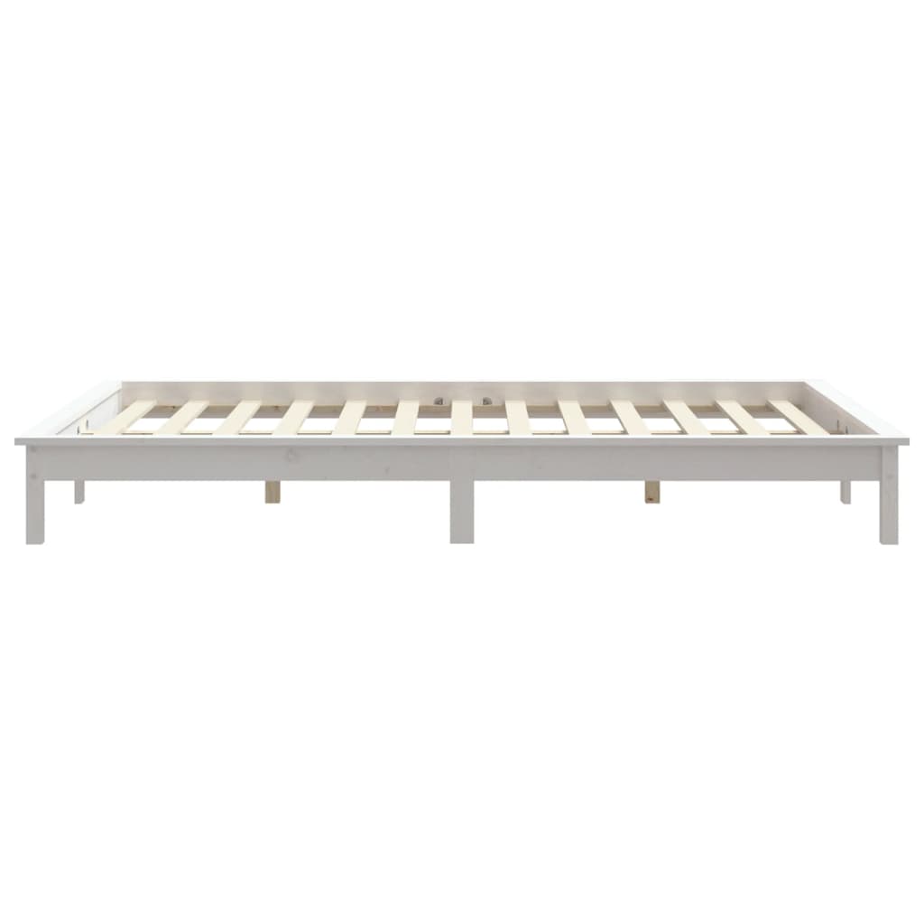 sengeramme 180x200 cm massivt fyrretræ hvid