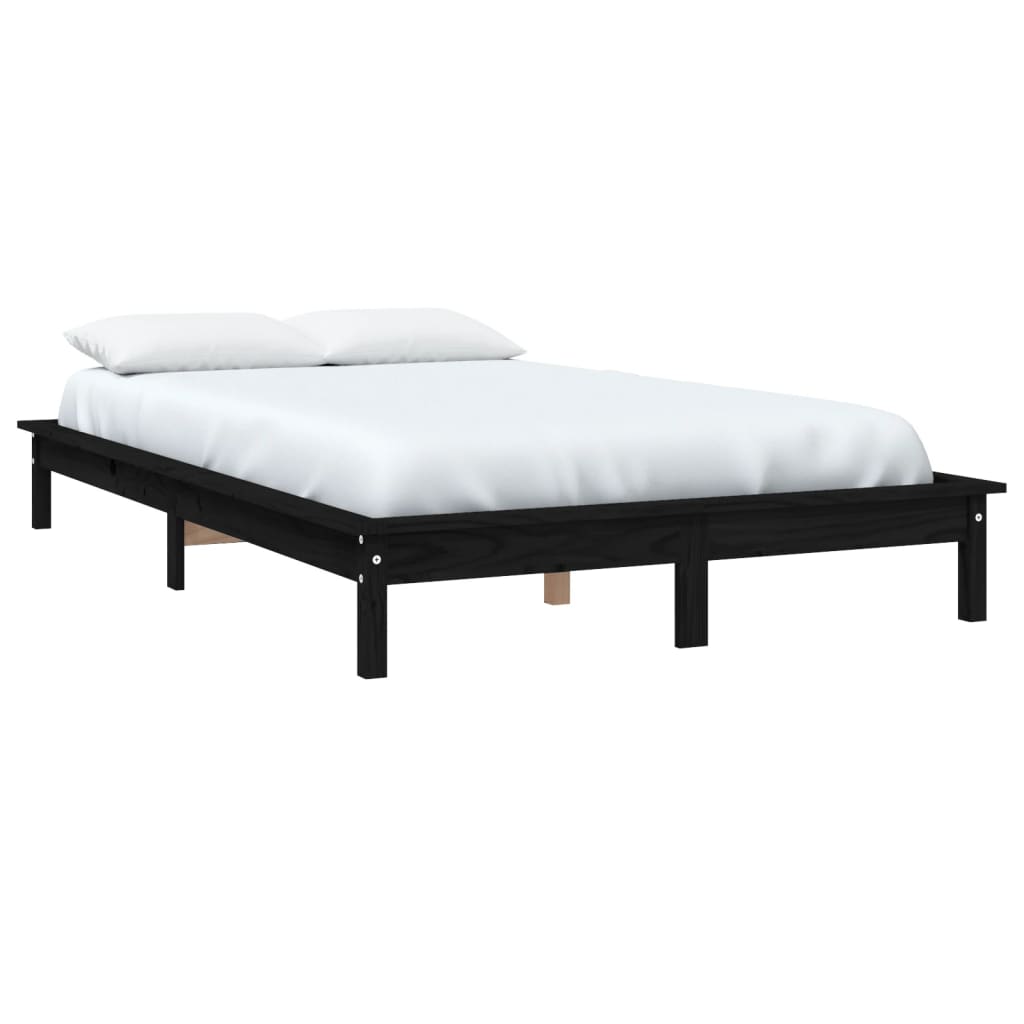 sengeramme 180x200 cm massivt fyrretræ sort