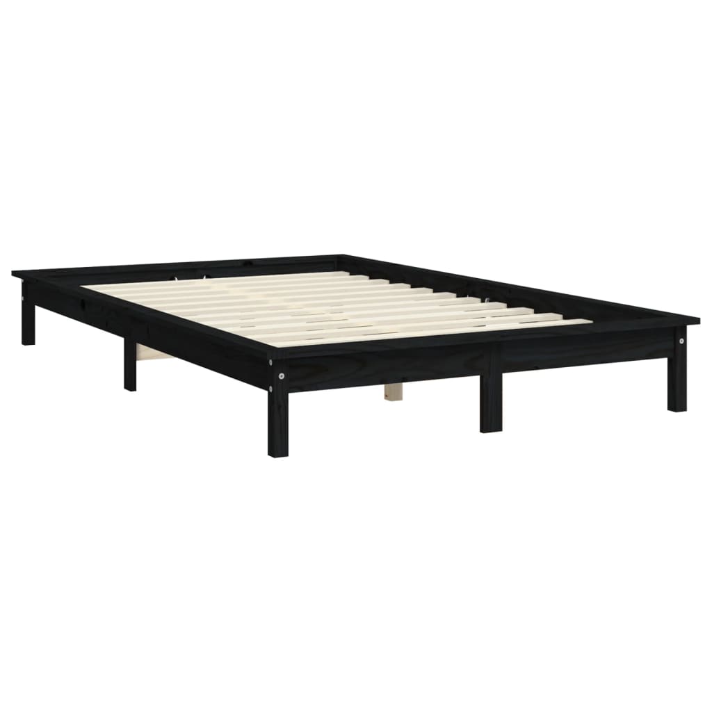 sengeramme 180x200 cm massivt fyrretræ sort