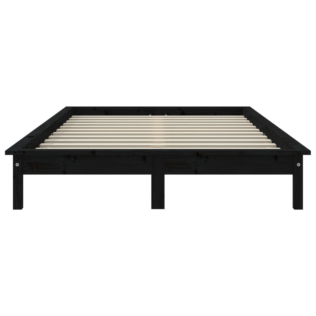 sengeramme 180x200 cm massivt fyrretræ sort