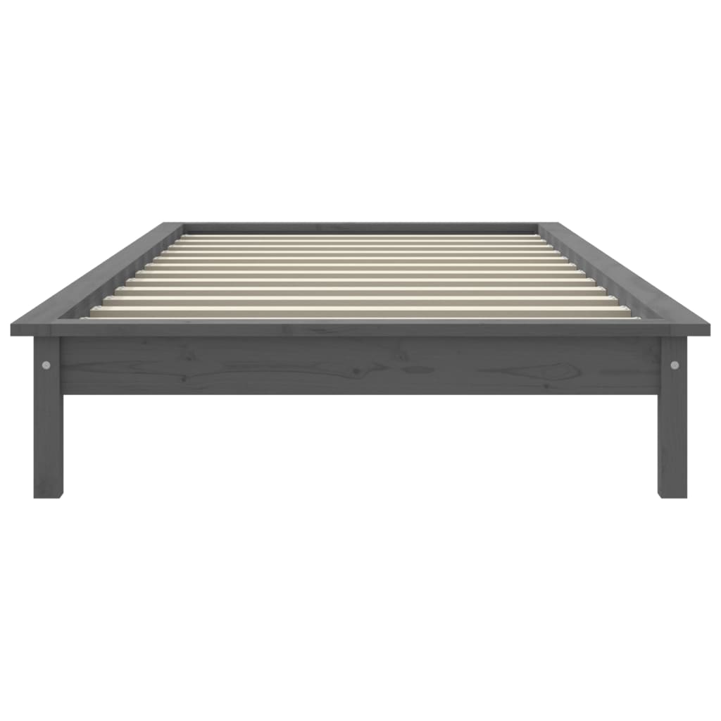 sengeramme 90x190 cm Single massivt fyrretræ grå