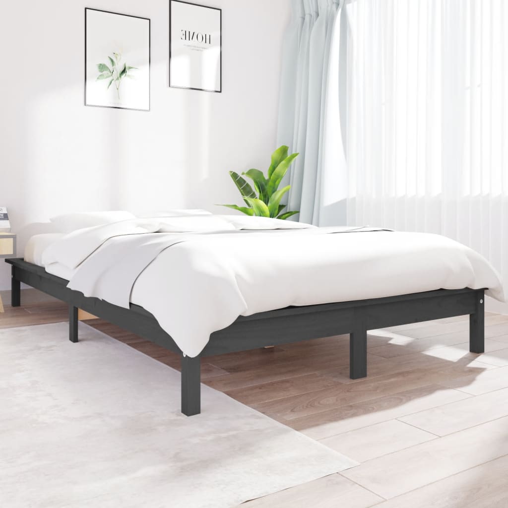 sengeramme 120x190 cm Small Double massivt fyrretræ grå