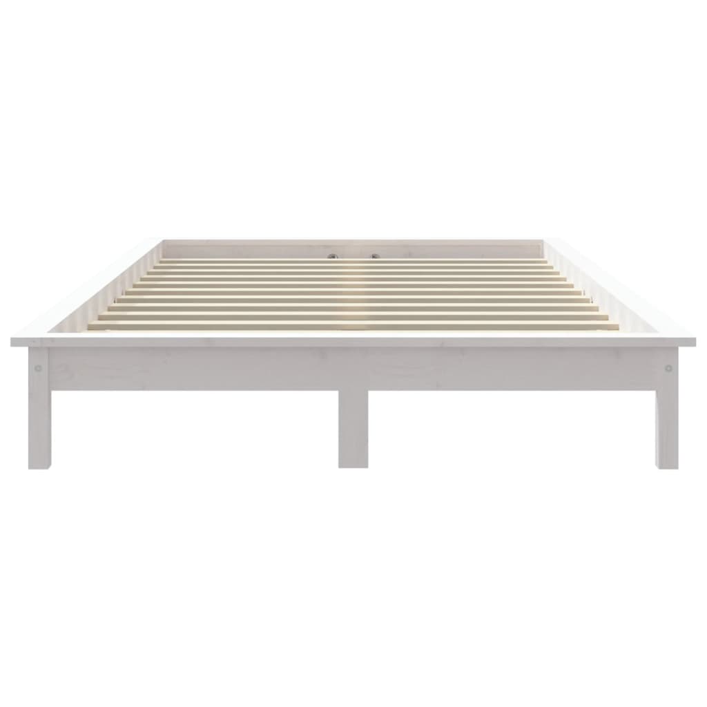 sengeramme uden madras 140x190 cm massivt fyrretræ hvid