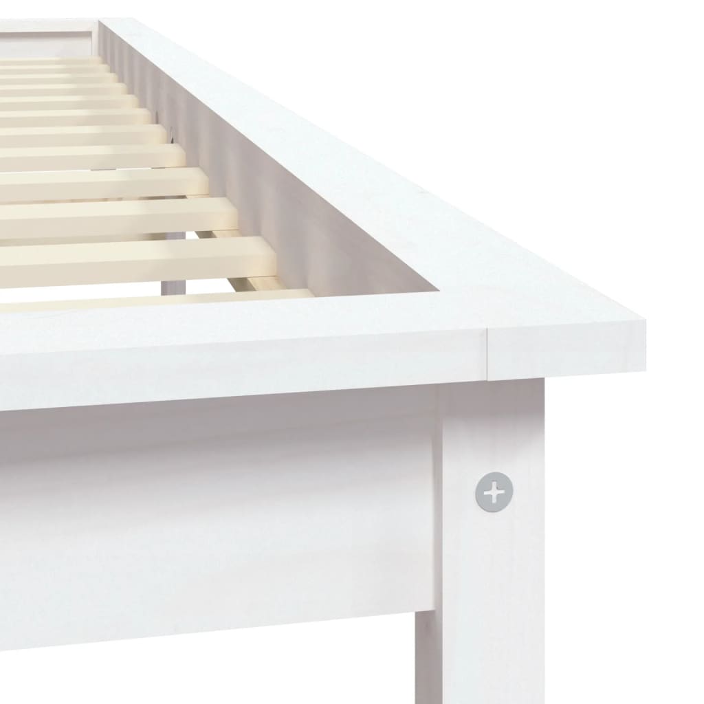 sengeramme uden madras 140x190 cm massivt fyrretræ hvid