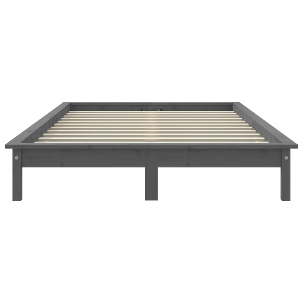 sengeramme 140x190 cm massivt fyrretræ grå