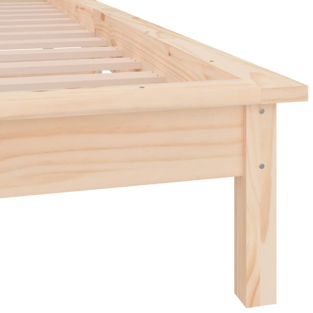 sengeramme med LED-lys 100x200 cm massivt træ