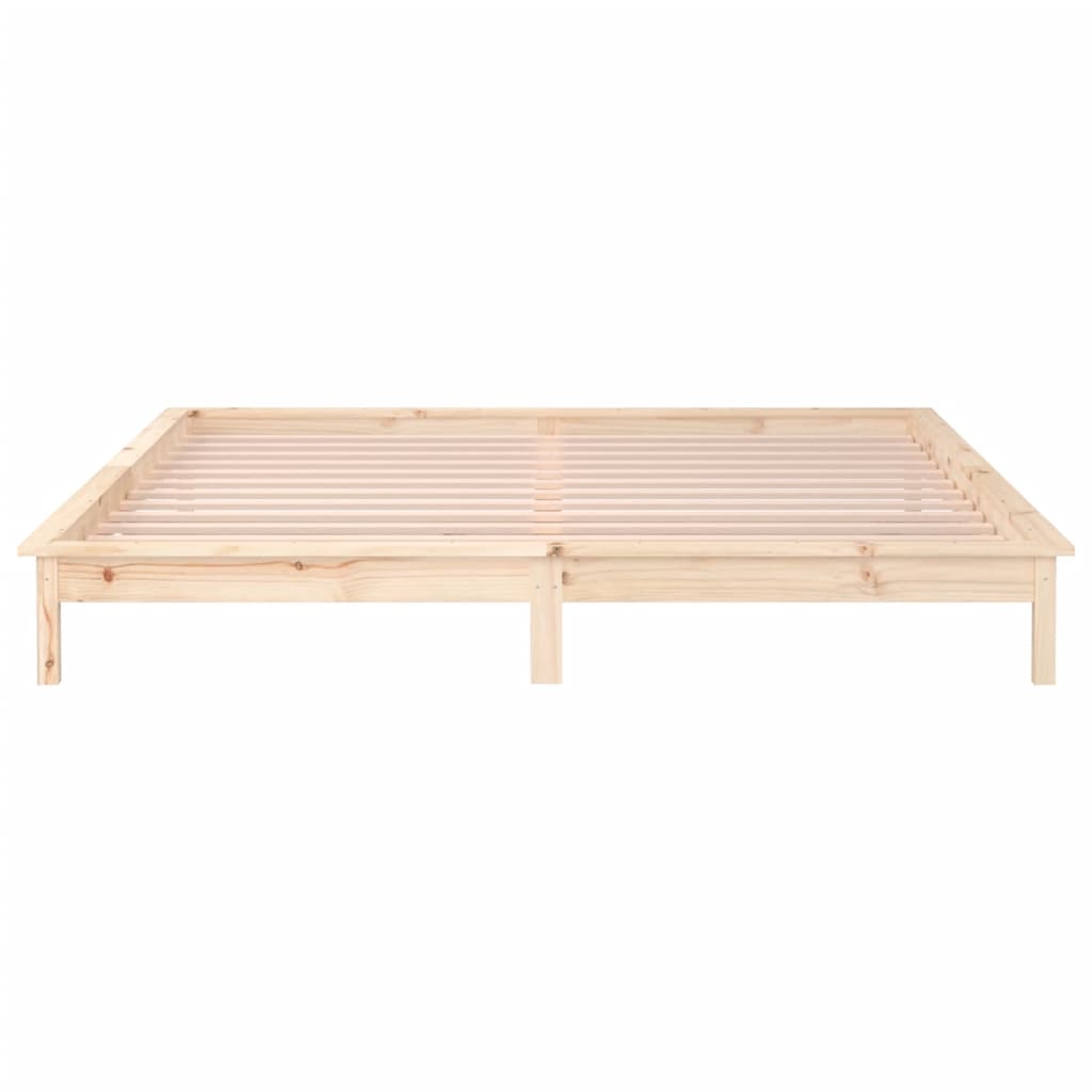 sengeramme med LED-lys 120x200 cm massivt træ