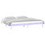 sengeramme med LED-lys 120x200 cm massivt træ hvid