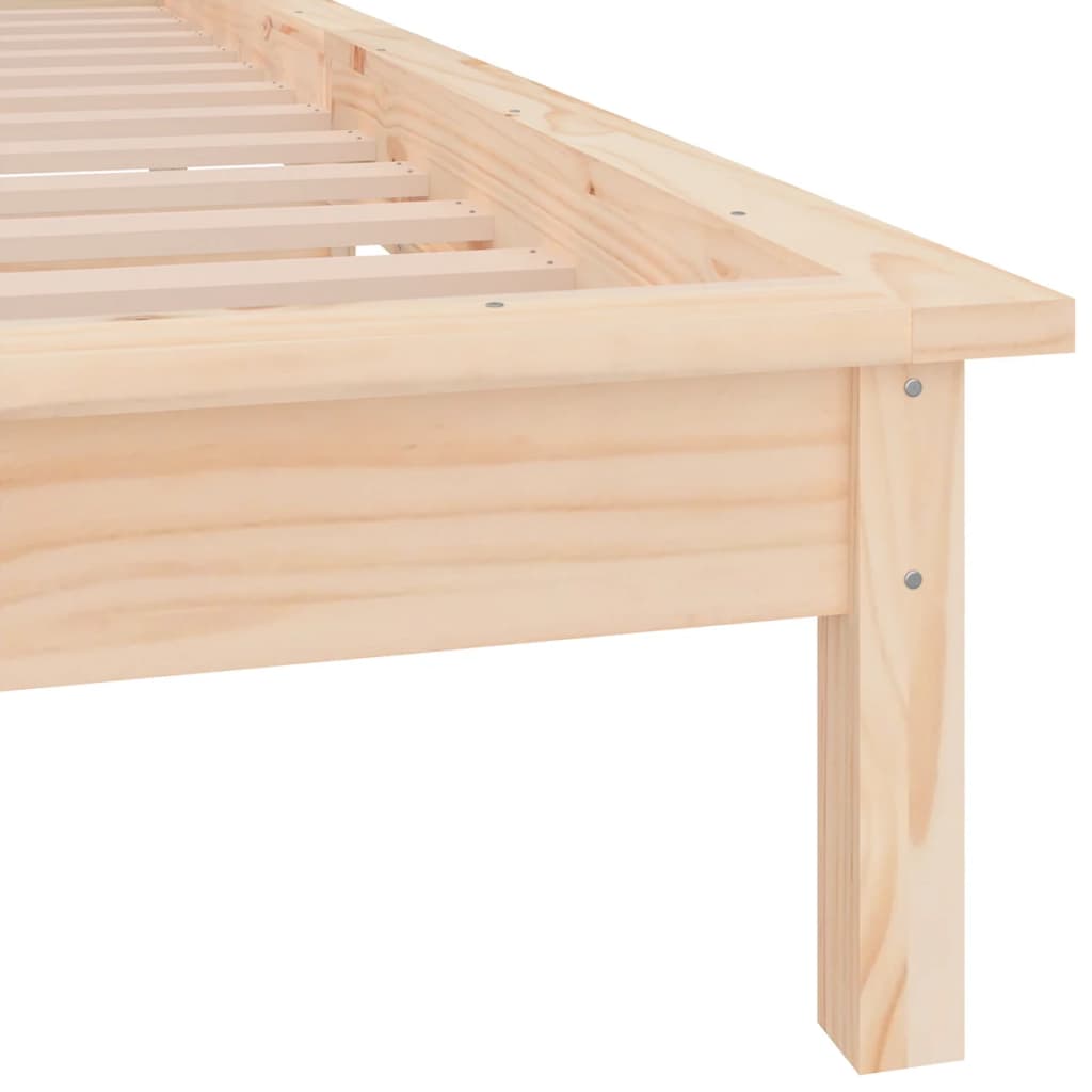 sengeramme med LED 75x190 cm Small Single massivt træ