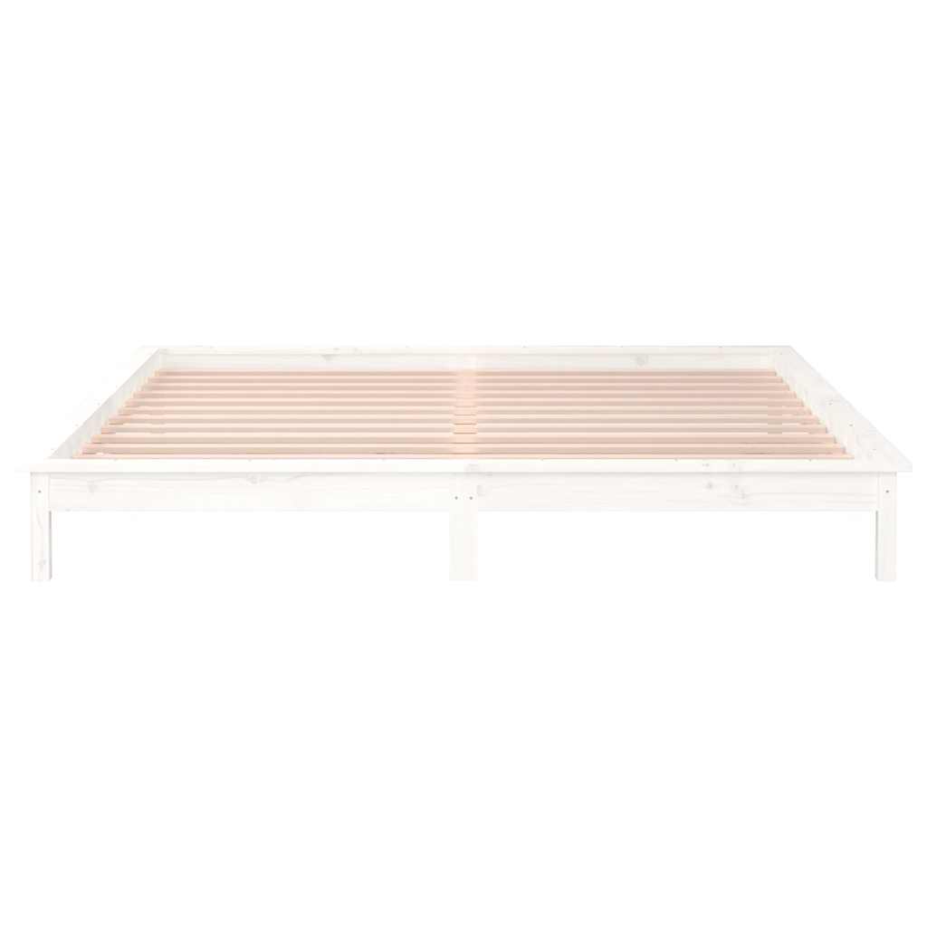 sengeramme med LED-lys 120x190 cm Small Double massivt træ hvid