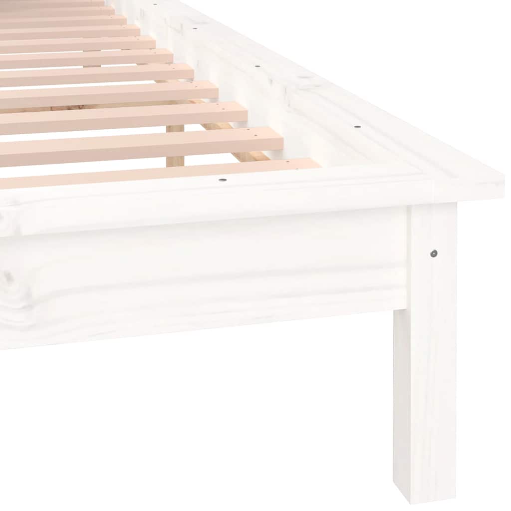 sengeramme med LED-lys 120x190 cm Small Double massivt træ hvid