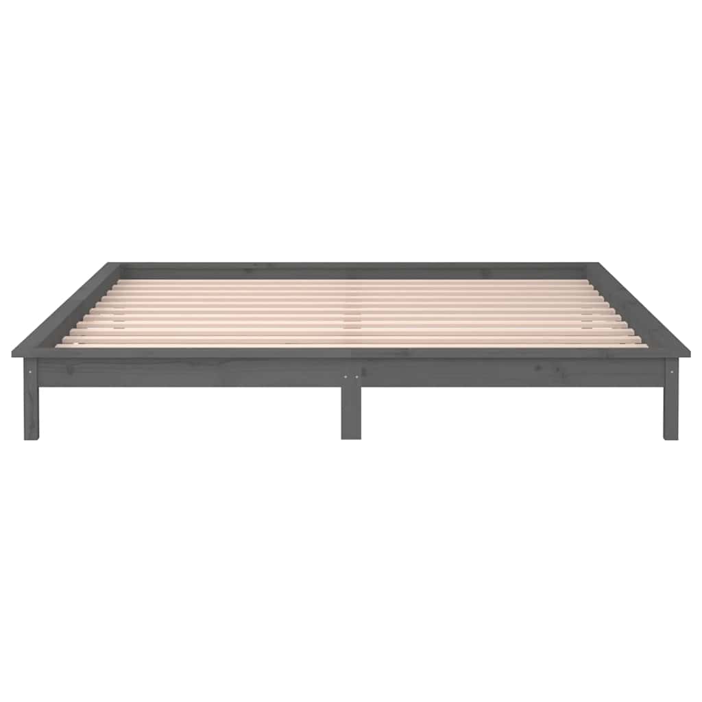 sengeramme med LED-lys 120x190 cm Small Double massivt træ grå