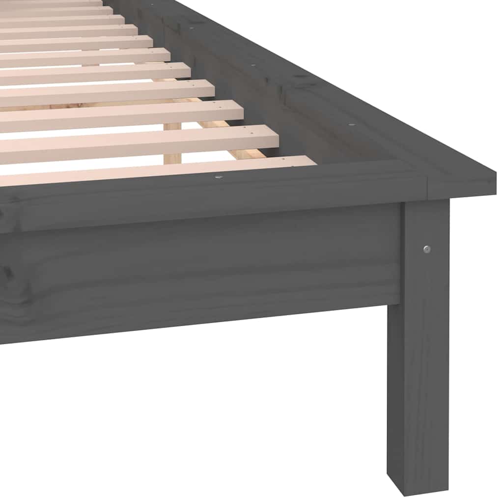 sengeramme med LED-lys 120x190 cm Small Double massivt træ grå