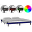 sengeramme med LED-lys 140x190 cm massivt træ sort