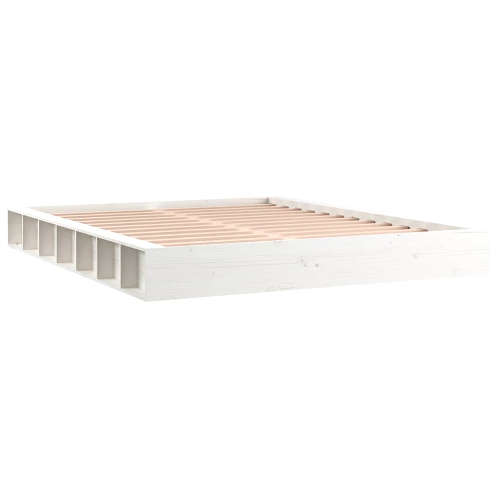sengeramme 160x200 cm massivt træ hvid