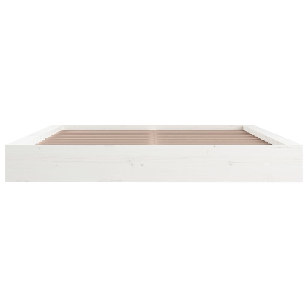 sengeramme 150x200 cm King Size massivt træ hvid