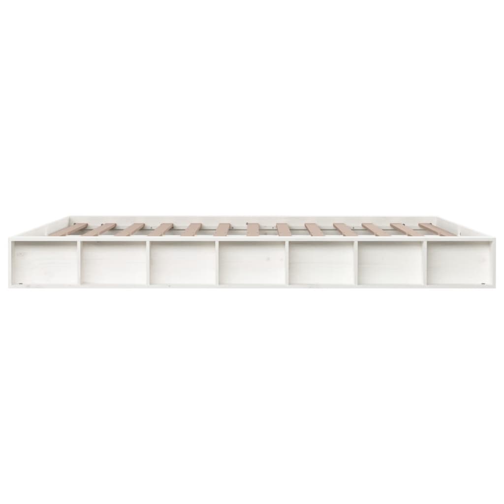 sengeramme 150x200 cm King Size massivt træ hvid