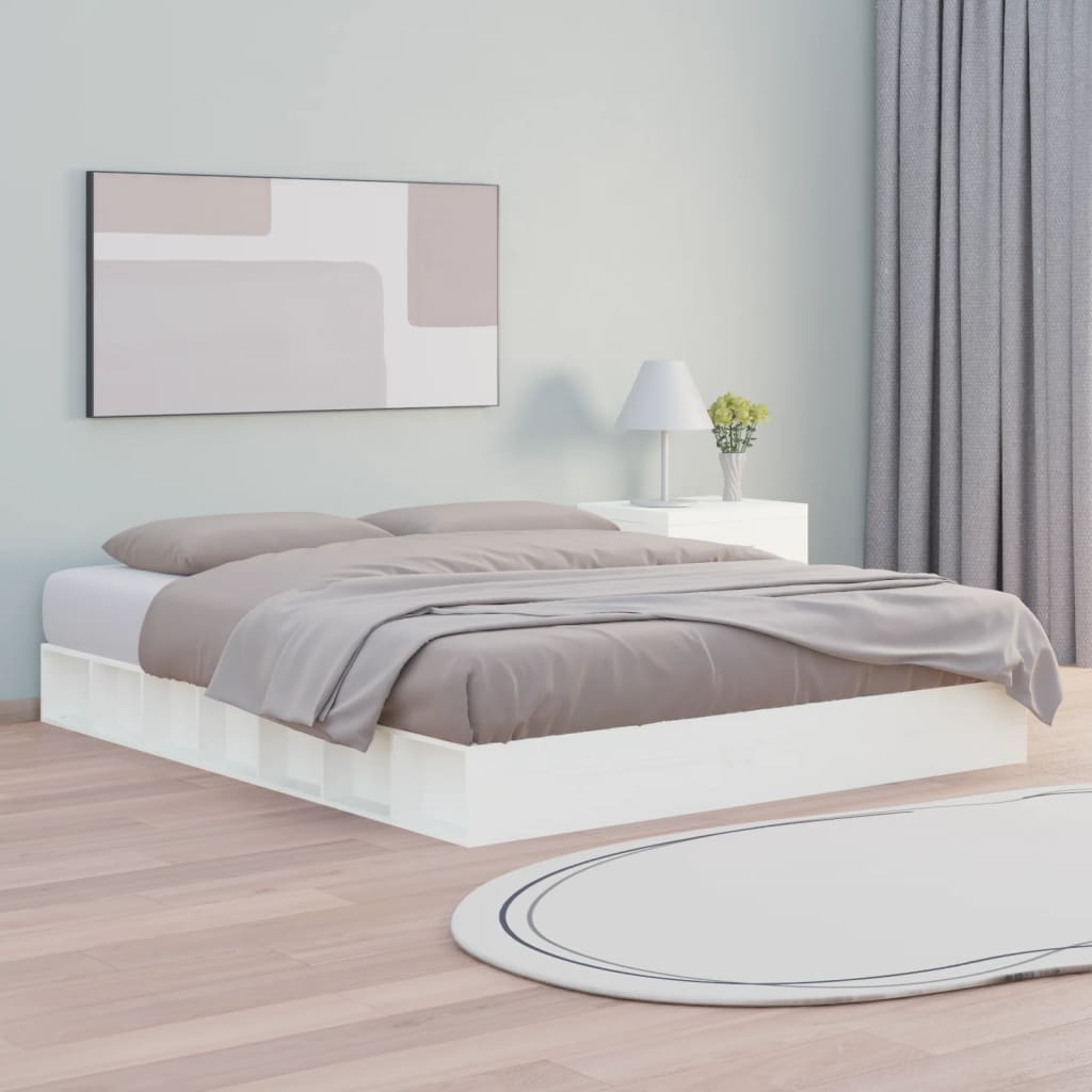 sengeramme 120x200 cm massivt træ hvid