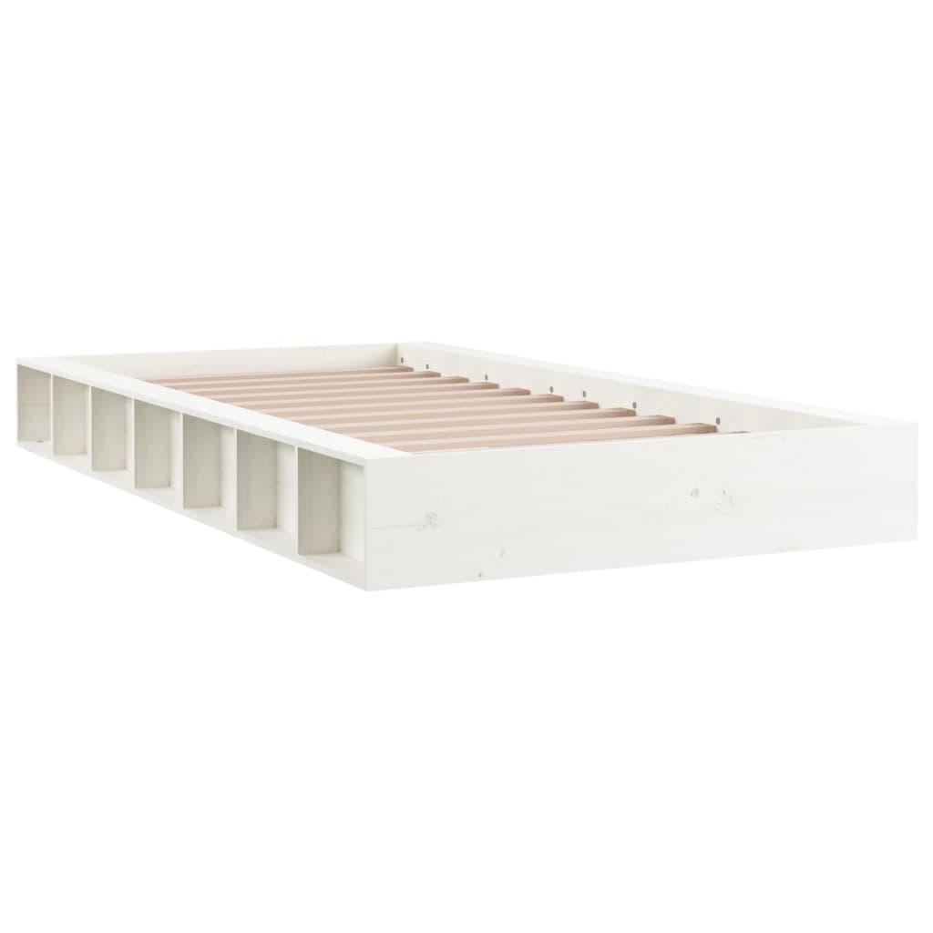sengeramme 90x200 cm massivt træ hvid