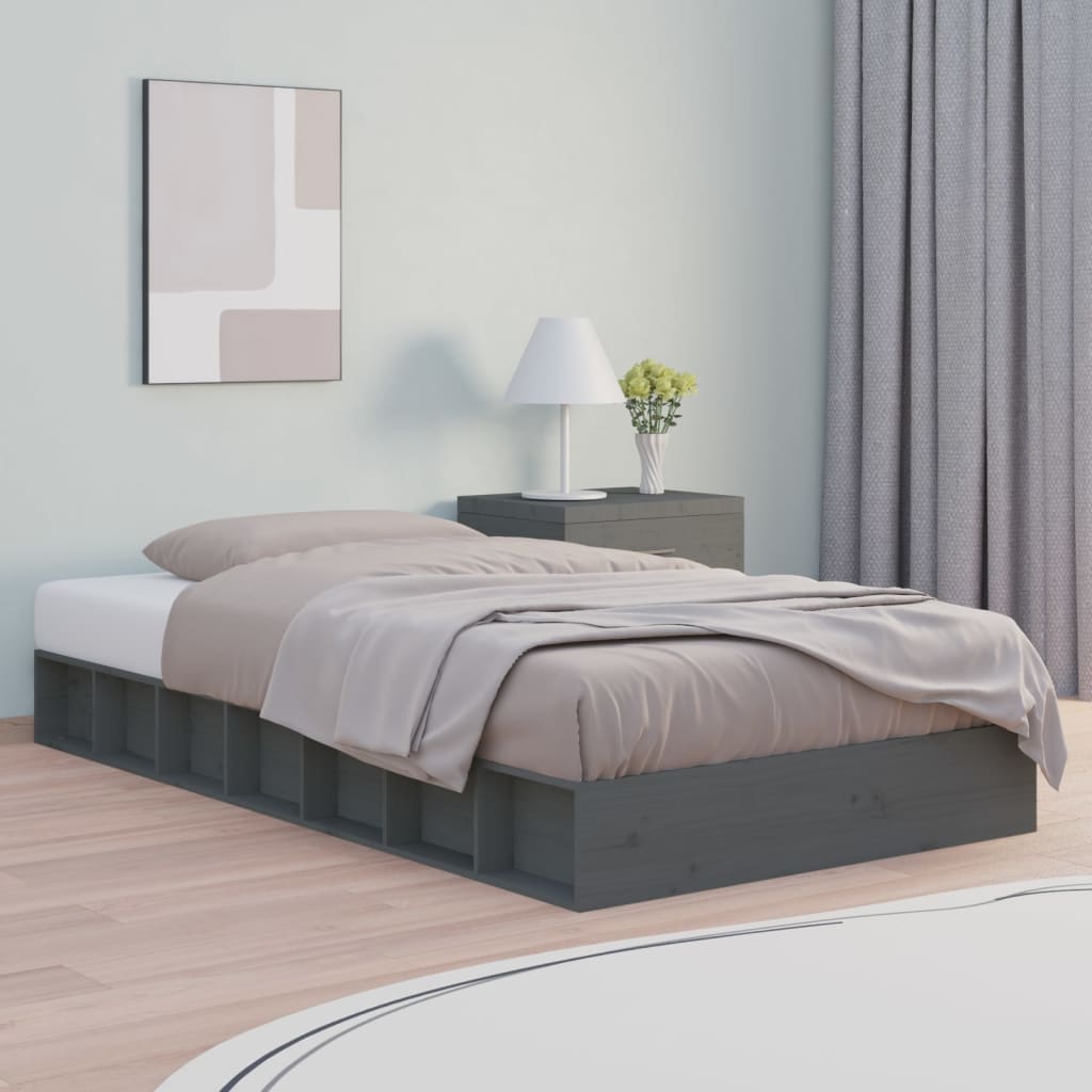 sengeramme 75x190 cm Small Single massivt træ grå