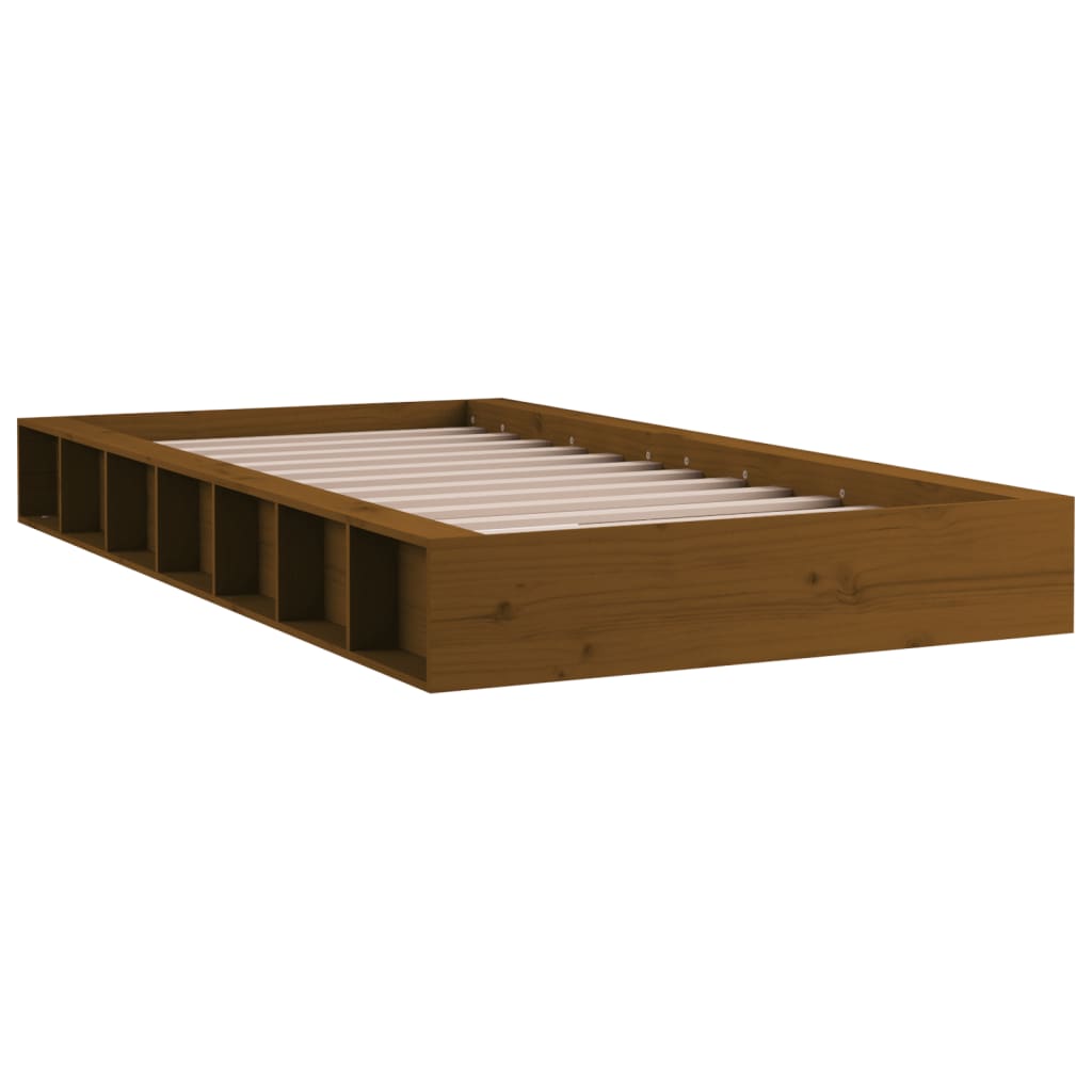 sengeramme 75x190 cm Small Single massivt træ gyldenbrun