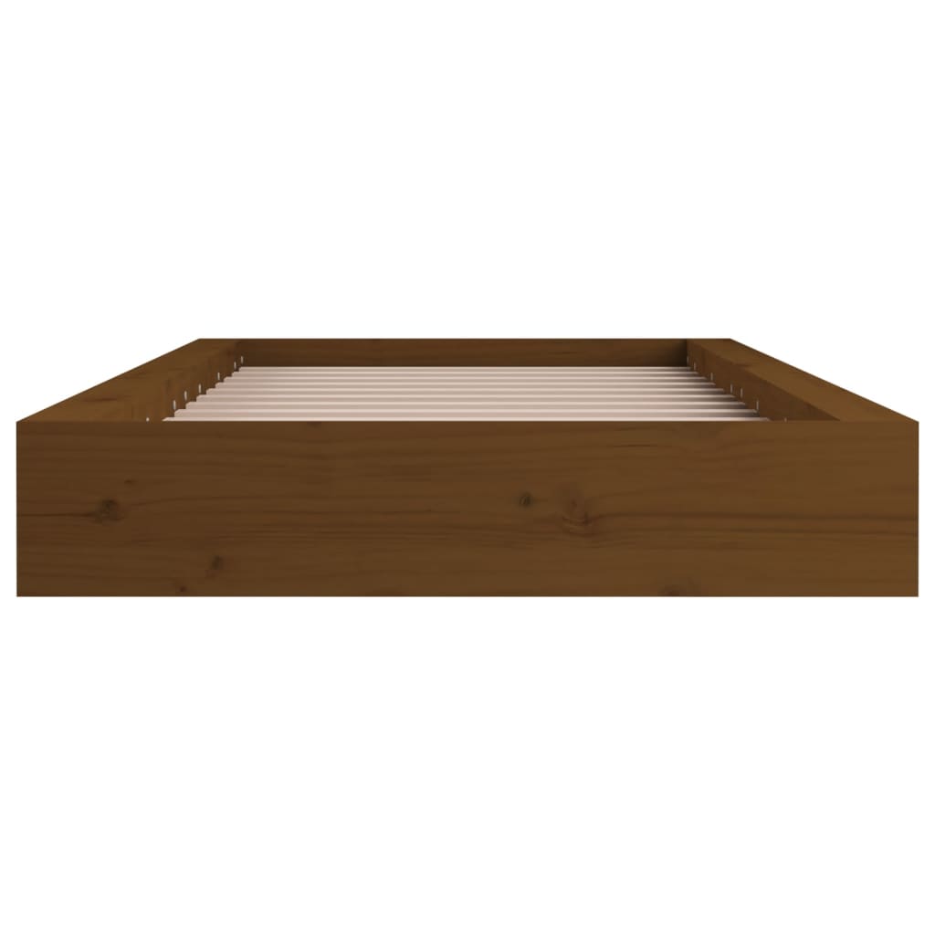 sengeramme 75x190 cm Small Single massivt træ gyldenbrun